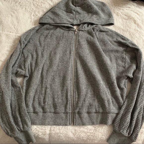 Billabong Sweaters - Billabong zip up cropped thermal waffle hoodie